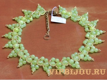 Ожерелье с ониксом зеленым
