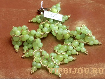 Ожерелье с ониксом зеленым