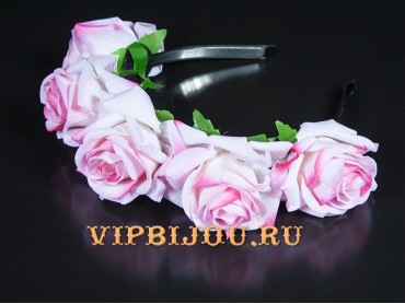 Ободок Венок из розовых роз 